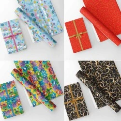 Papel de Presente Bobina Couche 60cm (Estampas sortidas)