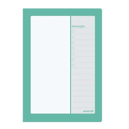 Pasta L Plástica Transparente Com Verde Note Pasta L Plástica Transparente Com Verde Note