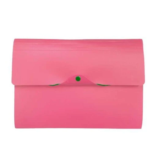 Pasta Sanfonada A4 com 12 Divisórias Rosa Aroma Morango - Dello