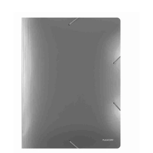 Pasta com Elástico Plástico Ofício Aba Prata-Plascony Pasta com Elástico Plástico Ofício Aba Prata-Plascony