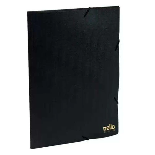 Pasta com Elástico Plast Preta Executiva Dello