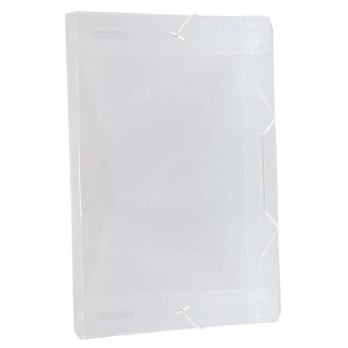 Pasta com Elástico Plástica Transparente 20mm