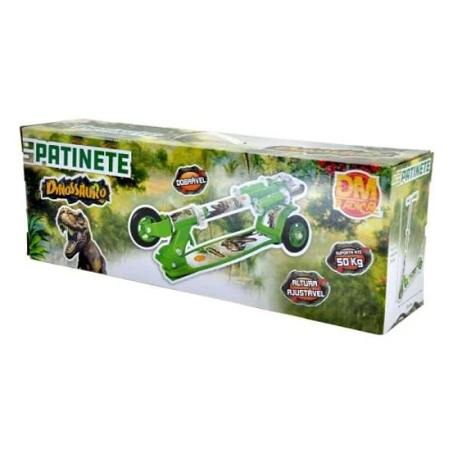 Patinete Dobrável New Top Dinossauros Verde - DM Radical