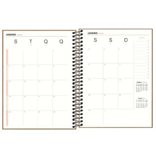Planner Espiral Anual Kraft Work 80 folhas - Tilibra
