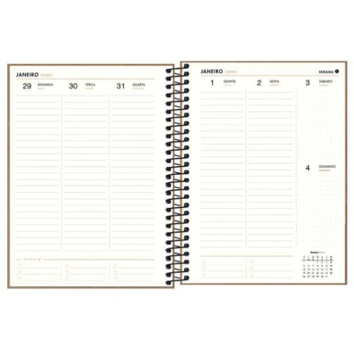 Planner Espiral Anual Kraft Work 80 folhas - Tilibra