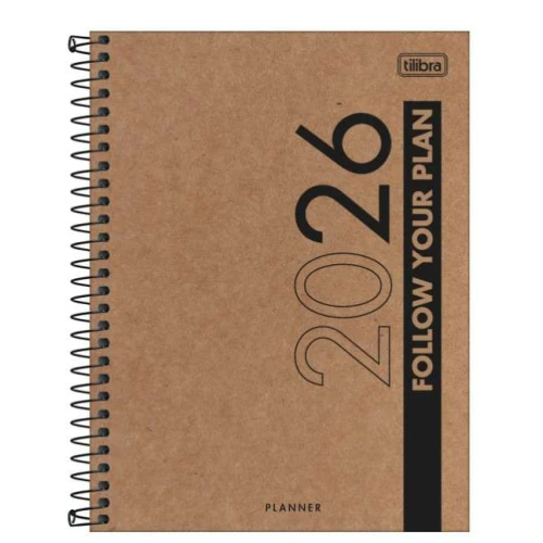 Planner Espiral Anual Kraft Work 80 folhas - Tilibra