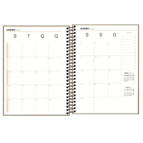 Planner Espiral Anual Kraft Work 80 folhas - Tilibra