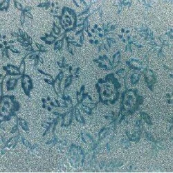 Plástico Adesivo Glitter Luxo Floral Azul 45cm x 5m - Julifix