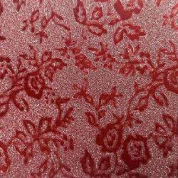 Plástico Adesivo Glitter Luxo Floral Vermelho 45cm x 5m - Julifix