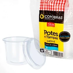 Pote Microondas 140ml Com Tampa - C/25 Unidades