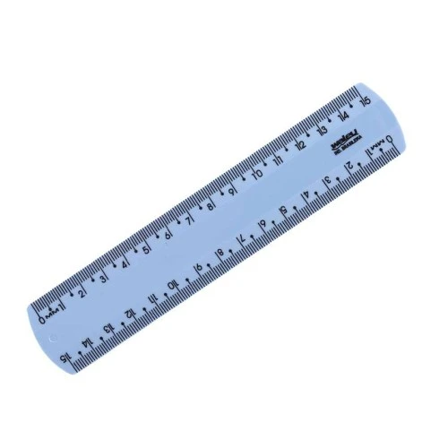 Régua Plástica Azul Pastel Escolar 15 cm - Waleu Régua Plástica Azul Pastel Escolar 15 cm - Waleu