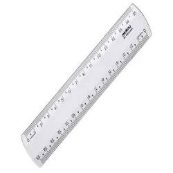 Régua Plástica Cristal Escolar 15 cm - Waleu