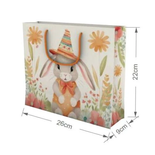 Sacola Papel Coelho no Jardim Páscoa 26x9x22 - Da Cruz
