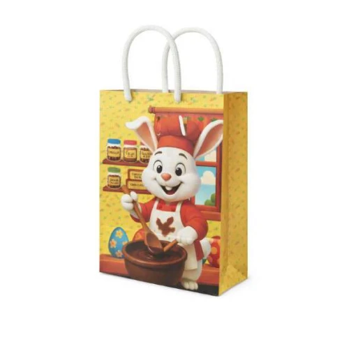 Sacola de Papel Decorada Coelho Chocolateiro - Da Cruz