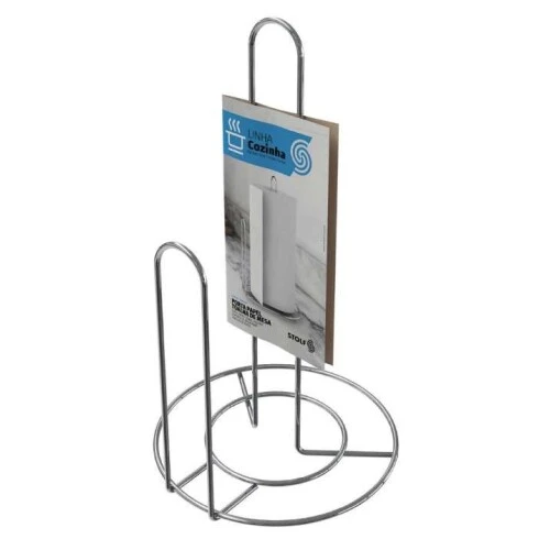 Suporte para Papel Toalha Aramado Cromado Stolf Aço Carbono Suporte para Papel Toalha Aramado Cromado Stolf Aço Carbono
