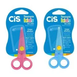 TESOURA ESCOLAR KIDS KS-250 - CIS AZUL/ROSA